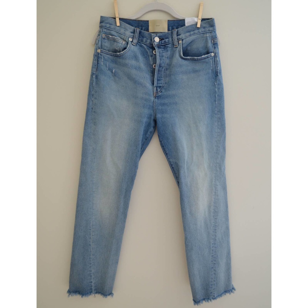 CQY Nirvana Light Wash Button Front Jeans, Size 29